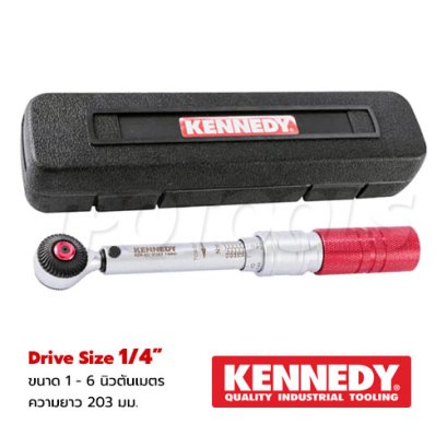 KEN-557-9756V ประแจปอนด์ SQ.1/4" ขนาด 1-6 NM. ความยาวทั้งตัว 203 มม. + CERTIFICATED "KENNEDY"