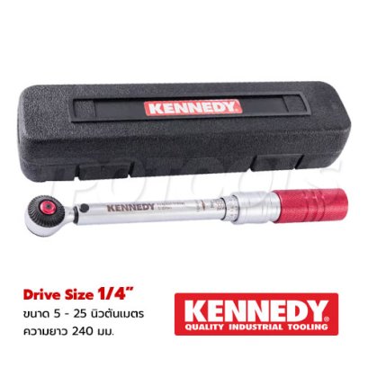 KEN-557-9756W ประแจปอนด์ SQ.1/4" ขนาด 5-25 NM. ความยาวทั้งตัว 240 มม. + CERTIFICATED "KENNEDY"