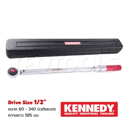 KEN-557-9757A ประแจปอนด์ SQ.1/2" ขนาด 60-340 NM. ความยาวทั้งตัว 585 มม. + CERTIFICATED "KENNEDY"