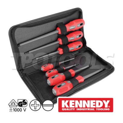 KEN-572-8000K ไขควงชุดด้ามหุ้มฉนวนไฟฟ้า 7 ตัวชุด VDE1000V