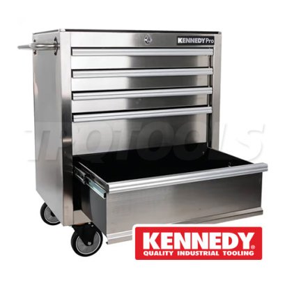 KEN-594-4571Z ตู้เครื่องมือช่างสแตนเลสมีลิ้นชัก 5 ลิ้นชัก+ล้อเลื่อน KENNEDY 5 DRAWERS STAINLESS STEEL ROLLER CABINET