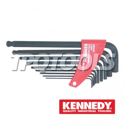 KEN-602-5500K ชุดประแจหกเหลี่ยมหัวบอลยาว 9 ตัว (1.5 - 10 มม.) KENNEDY