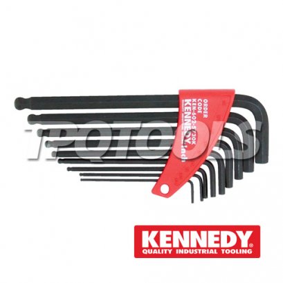 KEN-602-5730K ชุดประแจหกเหลี่ยมหัวบอลยาว 9 ตัว (5/64 - 3/8 นิ้ว) KENNEDY