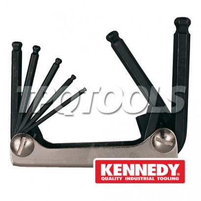 KEN-602-8170K ชุดประแจหกเหลี่ยมหัวบอล 7 ตัว (3/32 - 3/8 นิ้ว) KENNEDY