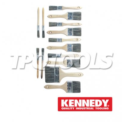 แปรงทาสี Flat Paint Brush Set, Natural Bristle, Set of 14