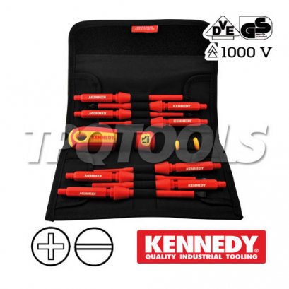 KEN-572-5870K ขุดไขควงกันไฟฟ้า VDE1000V พร้อมกระเป๋า (10 ตัว)