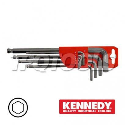 KEN-602-9940K ชุดประแจหกเหลี่ยมหัวบอลยาว 9 ตัว (1.5 - 10.0 มม.) KENNEDY