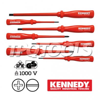 KEN-572-5900K ชุดไขควงงานไฟฟ้า 7 ตัวชุด ด้ามหุ้มฉนวนไฟฟ้า VDE1000V