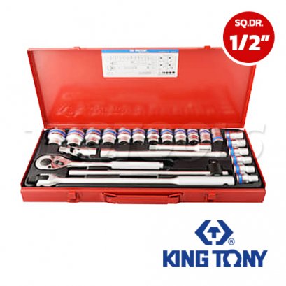 4526MR07 บล็อกชุด SQ.DR.1/2&quot; 10-32 มม. (24 ตัวชุด) 6 เหลี่ยม