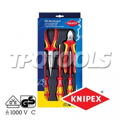 KNIPEX 002013 ชุดคีมพร้อมไขควง 5 ตัวชุด VDE1000V KNIPEX คะนิเพค คีมช่างมืออาชีพอันดับ 1 MADE IN GERMANY