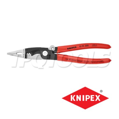 KNIPEX 1391200 คีมช่างปากรวม / คีมสำหรับติดตั้งงานไฟฟ้า 8 นิ้ว (200 มม.) ด้ามพลาสติก / ELECTRICAL INSTALLATION PLIERS KNIPEX คะนิเพค คีมช่างมืออาชีพอันดับ 1 MADE IN GERMANY
