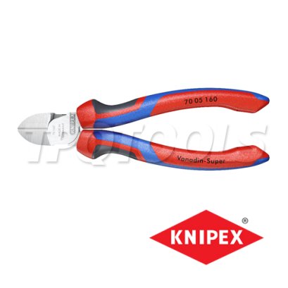 KNIPEX 7005160 คีมตัดปากเฉียง ขนาด 160 มม. / 6 นิ้ว SUPER VANADIUM ด้ามหนา KNIPEX คะนิเพค คีมช่างมืออาชีพอันดับ 1 MADE IN GERMANY