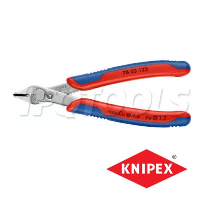 KNIPEX 7803125 คีมตัดงานละเอียดแม่นยำอิเล็กทรอนิกส์ 0.2-1.6 มม. ยาว 125 มม. / 5 นิ้ว กันไฟฟ้าสถิต (ด้าม TWOTONE) KNIPEX คะนิเพค คีมช่างมืออาชีพอันดับ 1 MADE IN GERMANY