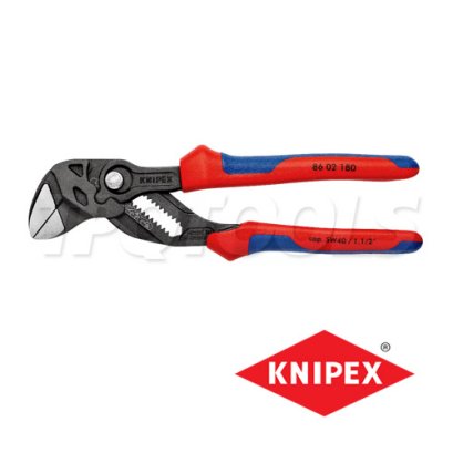 KNIPEX 8602180 คีมประแจขันน็อตในตัวเดียว / คีมคอเลื่อน 7 นิ้ว / 180 มม. เหล็กรมดำ ด้ามหนาสองสี KNIPEX คะนิเพค คีมช่างมืออาชีพอันดับ 1 MADE IN GERMANY