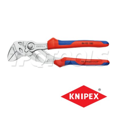 KNIPEX 8605180 คีมประแจขันน็อตในตัวเดียว / คีมคอเลื่อน 7 นิ้ว โครวานาเดียม ด้ามหนา TWOTONE KNIPEX คะนิเพค คีมช่างมืออาชีพอันดับ 1 MADE IN GERMANY