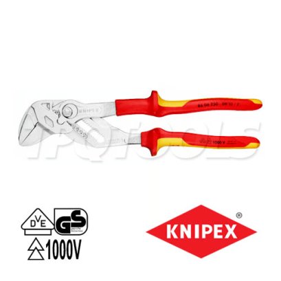 KNIPEX 8606250 คีมประแจขันน็อตในตัวเดียว / คีมคอเลื่อน 10 นิ้ว/ 250 มม. โครวานาเดียม ด้ามฉนวนกันไฟฟ้า VDE1000 KNIPEX คะนิเพค คีมช่างมืออาชีพอันดับ 1 MADE IN GERMANY