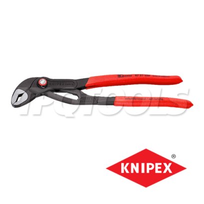 KNIPEX 8721250 คีมปั๊มน้ำ/คีมถอดปั๊มน้ำ COBRA QUICKSET จับท่อสูงสุด 50 มม. / 2 นิ้ว ความยาว 10 นิ้ว / 250 มม. ด้ามพลาสติกกันลื่น KNIPEX คะนิเพค คีมช่างมืออาชีพอันดับ 1 MADE IN GERMANY