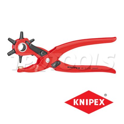 KNIPEX 9070220 คีมเจาะรู สำหรับวัสดุผ้าและพลาสติก ขนาด 9 นิ้ว REVOLVING PUNCH PLIERS KNIPEX คะนิเพค คีมช่างมืออาชีพอันดับ 1 MADE IN GERMANY