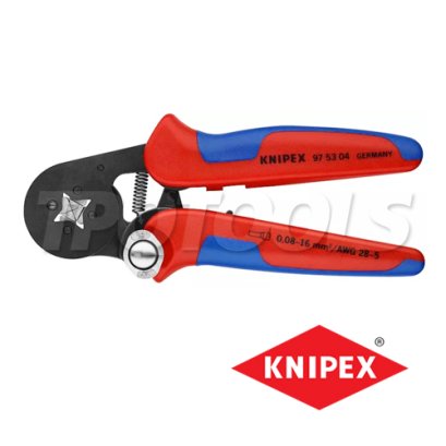 KNIPEX 975304 คีมย้ำสลิป ขนาดย้ำได้ 0.08-10-16 SQMM. ความยาวทั้งตัว 180 มม. / 7 นิ้ว SELF-ADJUSTING FOR WIRE &amp; SLEEVES KNIPEX คะนิเพค คีมช่างมืออาชีพอันดับ 1 MADE IN GERMANY