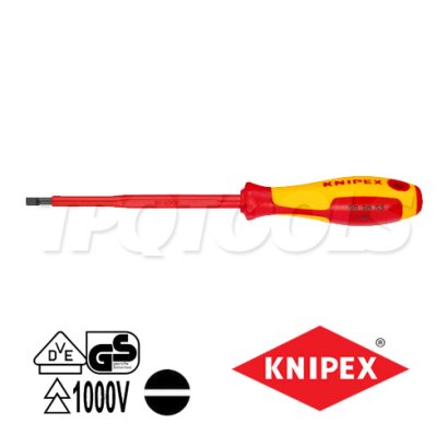 KNIPEX 982055 ไขควงปากแบน  ขนาดหัว 5.5x125x232 มม. (หัวไขควง+ความยาวแกน+ความยาวทั้งตัว) VDE1000V ด้ามฉนวนกันไฟฟ้า KNIPEX คะนิเพค คีมช่างมืออาชีพอันดับ 1 MADE IN GERMANY