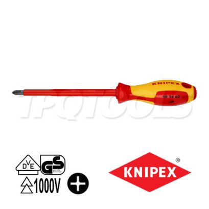 KNIPEX 982403 ไขควงปากแฉก PH3x150x270 มม. (หัวไขควง+ความยาวแกน+ความยาวทั้งตัว) VDE1000V ด้ามฉนวนกันไฟฟ้า KNIPEX คะนิเพค คีมช่างมืออาชีพอันดับ 1 MADE IN GERMANY