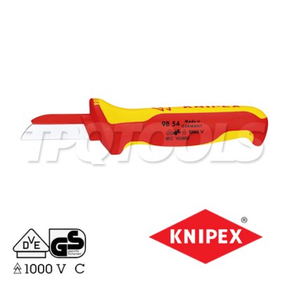 KNIPEX 9854 มีดปอกสายไฟ ด้ามฉนวนกันไฟฟ้า VDE1000 / VDE CABLE KNIFE KNIPEX คะนิเพค คีมช่างมืออาชีพอันดับ 1 MADE IN GERMANY