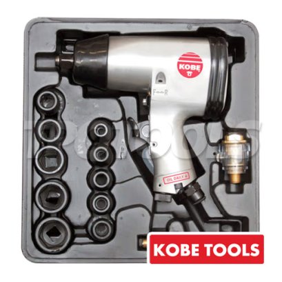 KBE2702350K (IWS500)&nbsp;"KOBE" ชุดบล็อกลม 4 หุน (1/2") พร้อมลูกบล็อกลม 9-27 มม. AIR IMPACT WRENCH SET + AIR SOCKET 1/2" "KOBETOOLS" สินค้าประเทศอังกฤษ