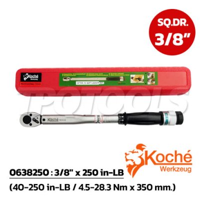KCH0638250 ประแจขันปอนด์ด้ามออโตเมติค SQ.DR.3/8&quot; x 250 in-LB