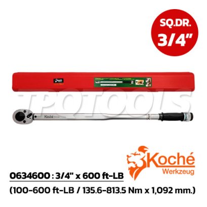 KCH0634600 ประแจขันปอนด์ด้ามออโตเมติค SQ.DR.3/4&quot; x 600 ft-LB