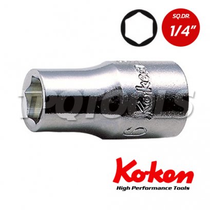 2400M ลูกบล็อก สั้น 6P  SQ.DR.1/4&quot; Hand Sockets