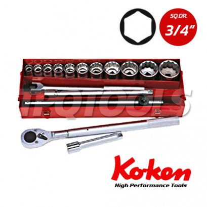 6201HM บล็อกชุด 6P  ชุด 16 ชิ้น SQ.DR.3/4&quot; Socket Set