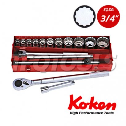 6201M บล็อกชุด 12P  ชุด 16 ชิ้น SQ.DR.3/4&quot; Socket Set