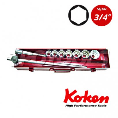 6220HA บล็อกชุด 6P  ชุด 10 ชิ้น SQ.DR.3/4&quot;  Socket Set