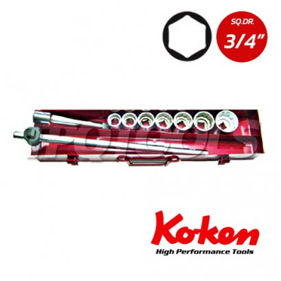 6220HM บล็อกชุด 6P  ชุด 9 ชิ้น SQ.DR.3/4&quot; Socket Set