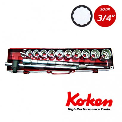 6250A บล็อกชุด  12P  ชุด 14 ชิ้น SQ.DR.3/4&quot; Socket Set