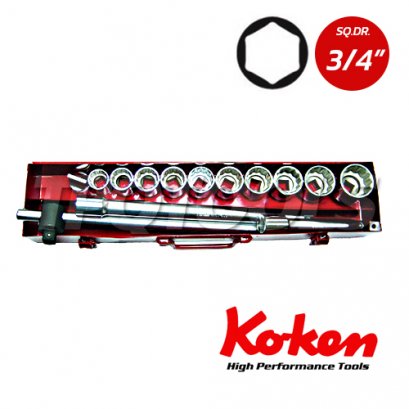 6250HA บล็อกชุด  6P  ชุด 14 ชิ้น SQ.DR.3/4&quot; Socket Set