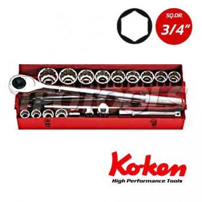 6260HM บล็อกชุด  6P  ชุด 20 ชิ้น SQ.DR.3/4&quot; Socket Set