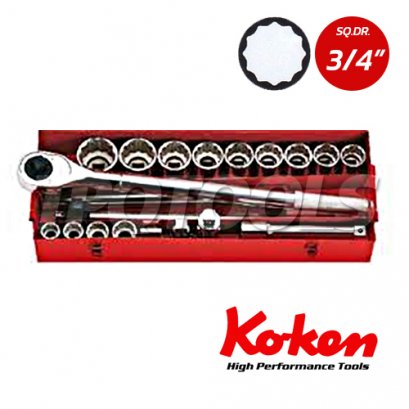 6260M บล็อกชุด  12P  ชุด 20 ชิ้นSQ.DR.3/4&quot;  Socket Set