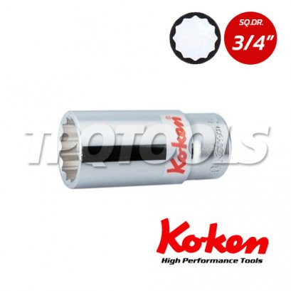 6305M ลูกบล็อก ยาว 12P  SQ.DR.3/4&quot; Hand Deep Socket