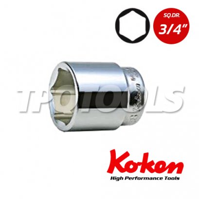 6400A ลูกบล็อก สั้น 6P   SQ.DR.3/4&quot; Hand Sockets