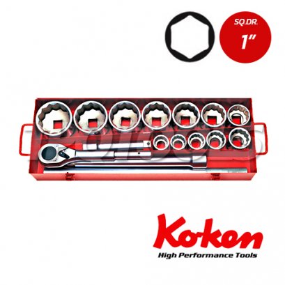 8225HM บล็อกชุด 6P  ชุด 15 ชิ้น  SQ.DR.1&quot; Socket Set