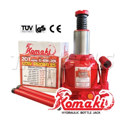 E-KM-20L แม่แรงทรงเตี้ย ขนาด 20 ตัน มีระบบ VALVE OVERLOAD ขนาด 325*185*200มม.&quot;KOMAKI&quot;