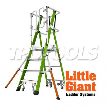 LG19704146 บันไดไฟเบอร์กลาส 4&#039; พร้อมขาค้ำ Safety Cage 2.0 No.19704-146 LITTLE GIANT