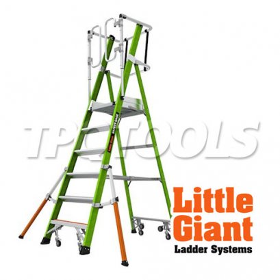 LG19706146 บันไดไฟเบอร์กลาส 6&#039; พร้อมขาค้ำ Safety Cage 2.0 No.19706-146 LITTLE GIANT