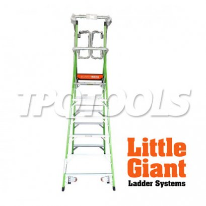 LG19608 บันไดไฟเบอร์กลาส 8&#039; ไม่มีขาค้ำ SAFETY CAGE 8 STEP LITTLE GIANT
