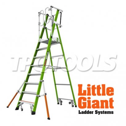 LG19708146 บันไดไฟเบอร์กลาส 8&#039; พร้อมขาค้ำ Safety Cage 2.0 No.19708-146 LITTLE GIANT