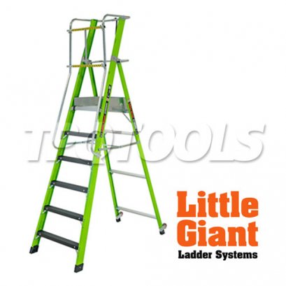 LG19406 บันไดไฟเบอร์กลาส 6&#039; ไม่มีขาค้ำ STADIUM 6 STEP LITTLE GIANT