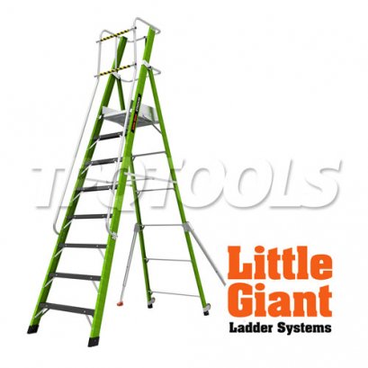 LG19408146 บันไดไฟเบอร์กลาส 8&#039; พร้อมขาค้ำ Stadium No.19408-146 LITTLE GIANT