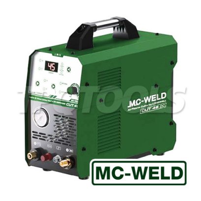 CUT45 "MCWELD" เครื่องตัดพลาสม่า รุ่น CUT45 มีปั๊มลมในตัว แรงดันไฟฟ้าขาเข้า AC 220V แรงดันไฟขณะเปิดเครื่อง 330V สามารถใช้ตัดชิ้นงาน เหล็กกล้าคาร์บอน/สแตนเลส/อลุมิเนียม/ทองแดง แม็กเวล