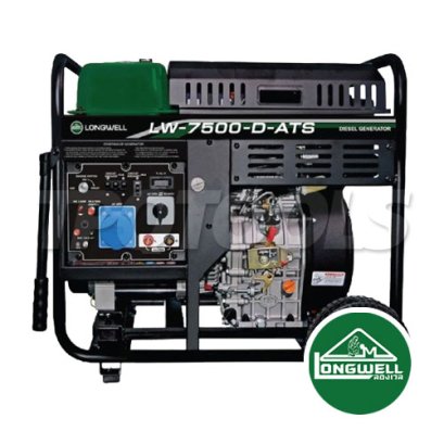 LW-7500-D ATS เครื่องกำเนิดไฟฟ้า LW-7500-D ATS แรงดันไฟฟ้า 220V Single Phase ความถี่กระแสไฟฟ้า 50 Hz กำลังไฟออกปกติ 7500W กำลังไฟฟ้าสูงสุด 8000W "LONGWELL" ลองเวล